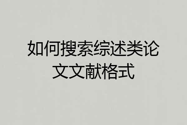 如何搜索综述类论文文献格式