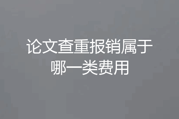 论文查重报销属于哪一类费用