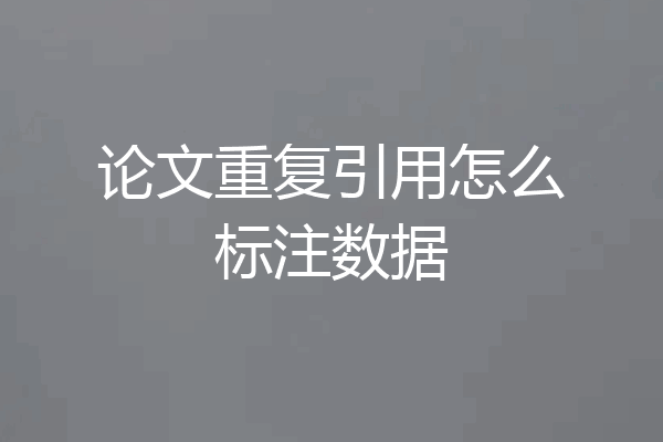 论文重复引用怎么标注数据