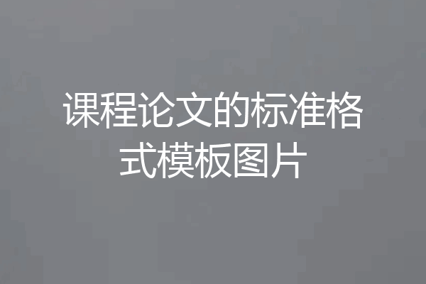 课程论文的标准格式模板图片