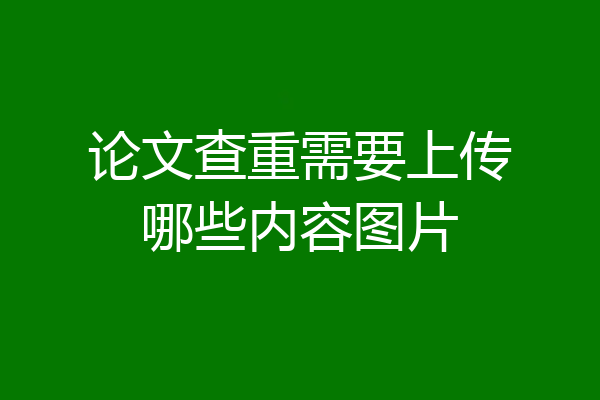 论文查重需要上传哪些内容图片