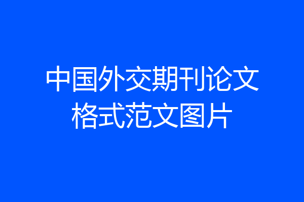中国外交期刊论文格式范文图片