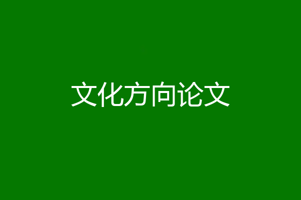 文化方向论文