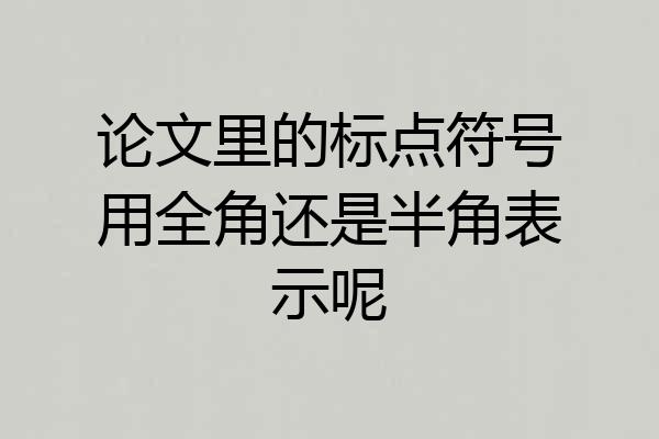 论文里的标点符号用全角还是半角表示呢