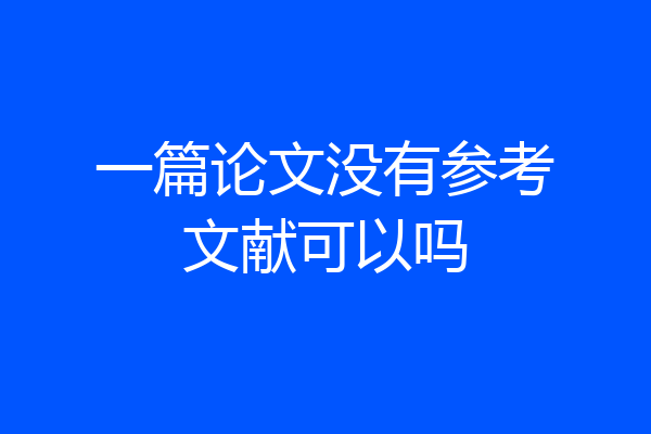 一篇论文没有参考文献可以吗