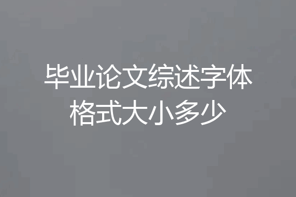 毕业论文综述字体格式大小多少