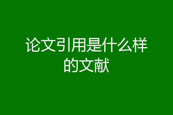 论文引用是什么样的文献