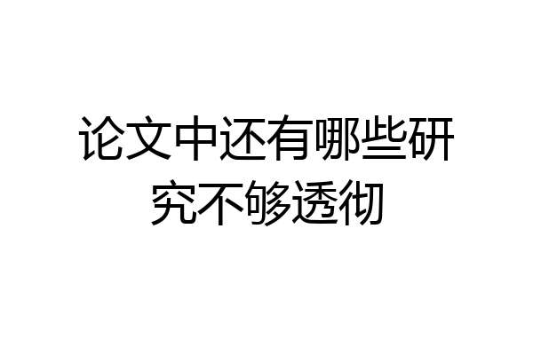 论文中还有哪些研究不够透彻