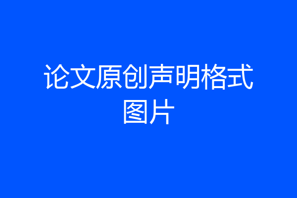 论文原创声明格式图片