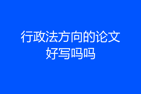 行政法方向的论文好写吗吗