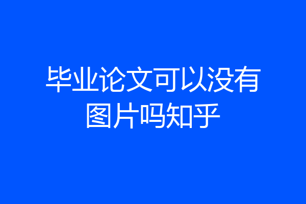 毕业论文可以没有图片吗知乎