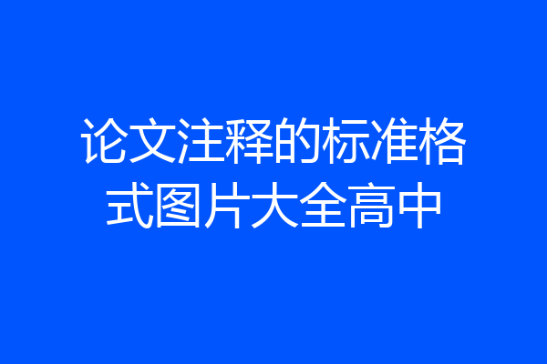 论文注释的标准格式图片大全高中