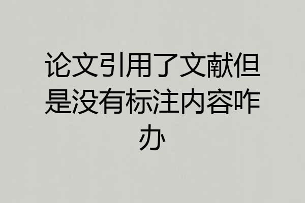 论文引用了文献但是没有标注内容咋办