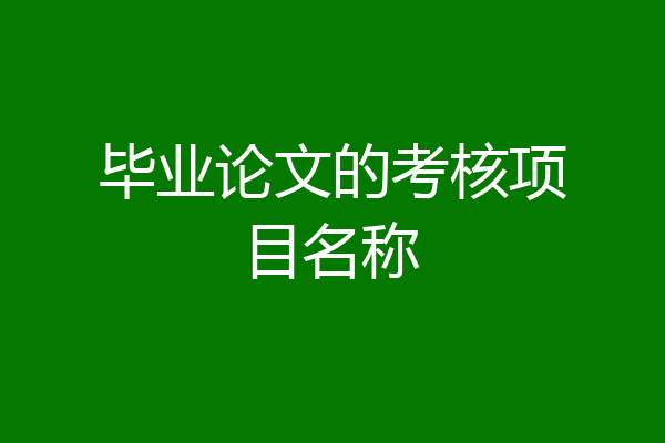 毕业论文的考核项目名称