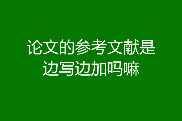 论文的参考文献是边写边加吗嘛