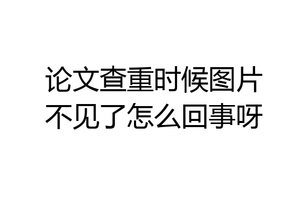 论文查重时候图片不见了怎么回事呀