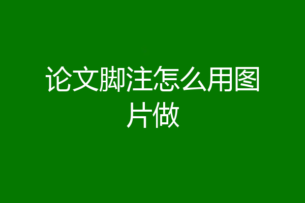 论文脚注怎么用图片做
