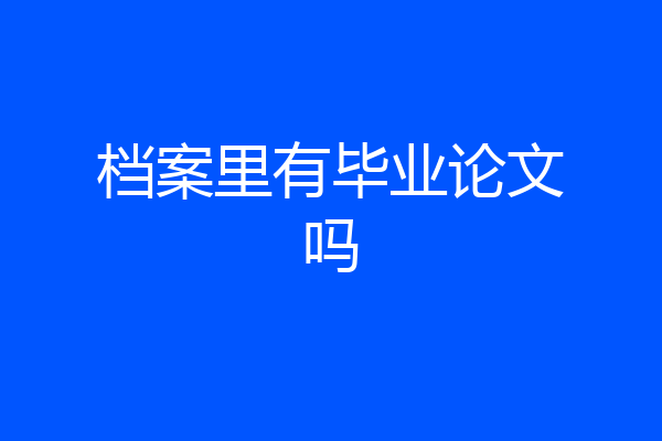档案里有毕业论文吗