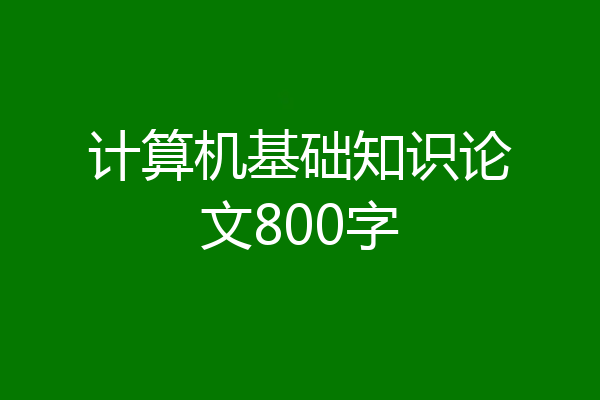 计算机基础知识论文800字