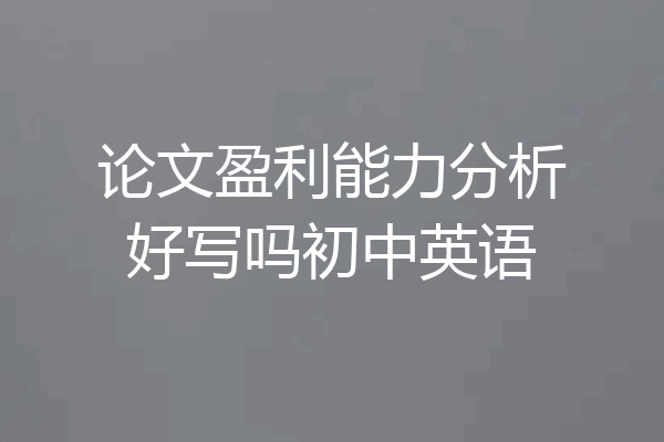 论文盈利能力分析好写吗初中英语