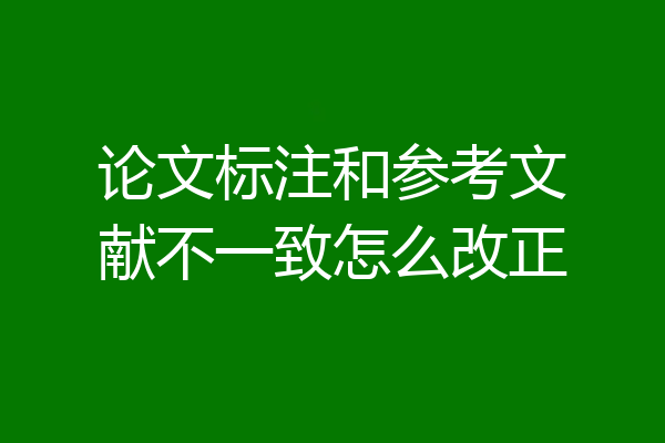论文标注和参考文献不一致怎么改正