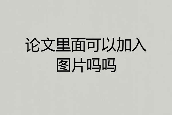 论文里面可以加入图片吗吗