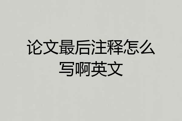论文最后注释怎么写啊英文