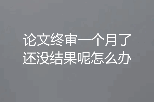 论文终审一个月了还没结果呢怎么办