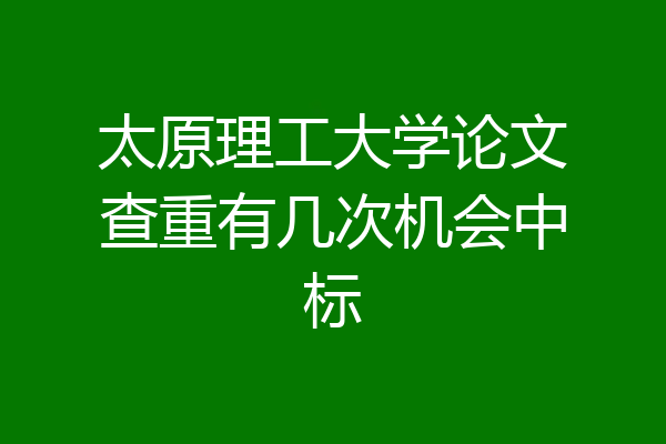 太原理工大学论文查重有几次机会中标