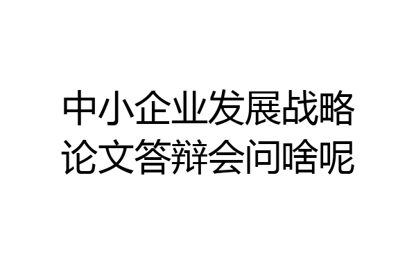 中小企业发展战略论文答辩会问啥呢