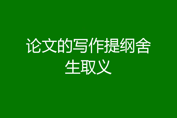 论文的写作提纲舍生取义
