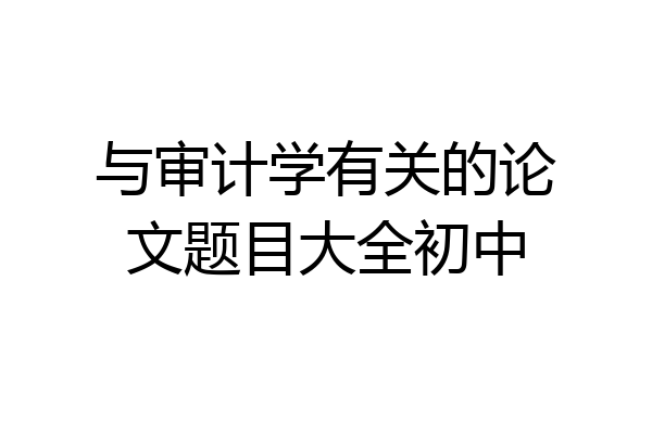 与审计学有关的论文题目大全初中