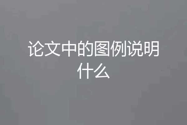 论文中的图例说明什么