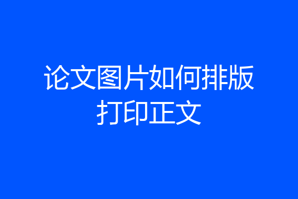 论文图片如何排版打印正文