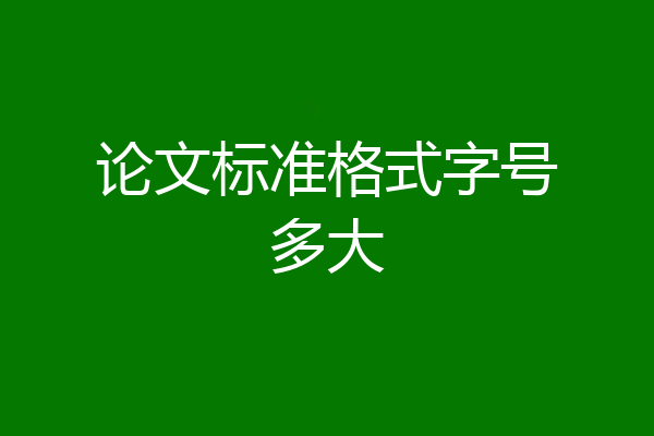 论文标准格式字号多大