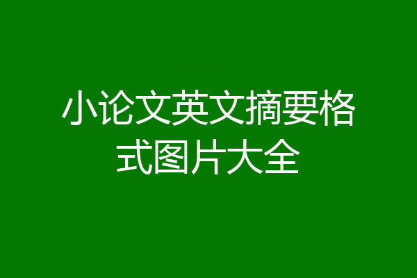 小论文英文摘要格式图片大全
