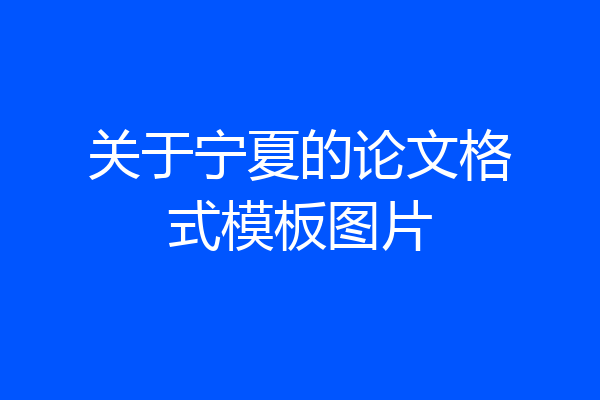 关于宁夏的论文格式模板图片
