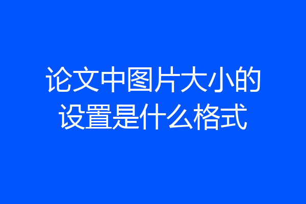 论文中图片大小的设置是什么格式