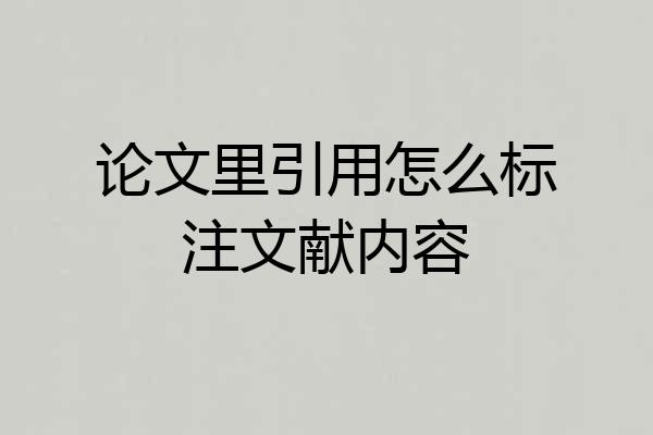 论文里引用怎么标注文献内容