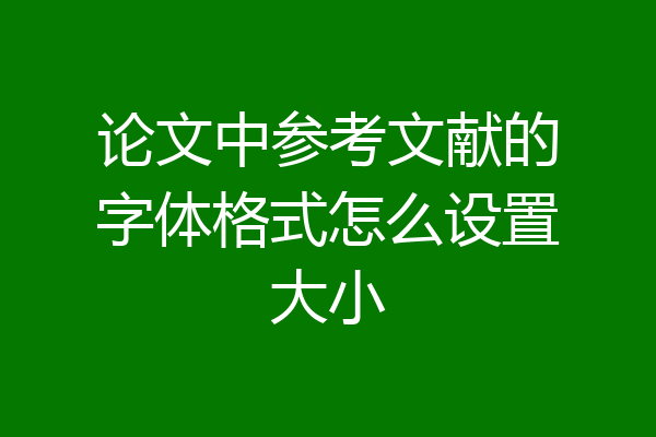 论文中参考文献的字体格式怎么设置大小