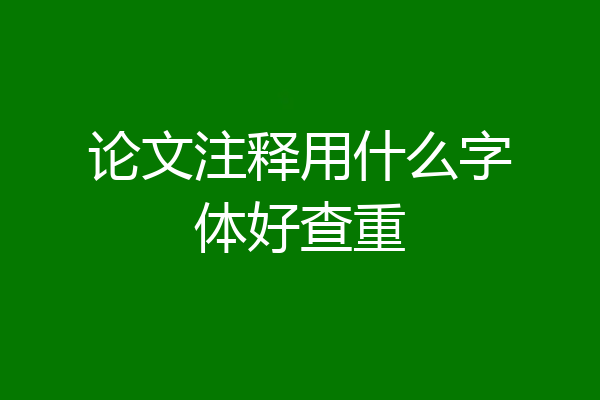 论文注释用什么字体好查重