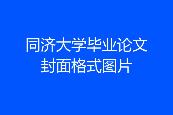 同济大学毕业论文封面格式图片