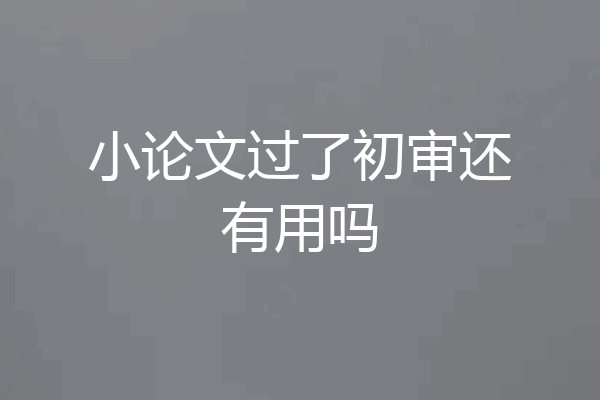 小论文过了初审还有用吗