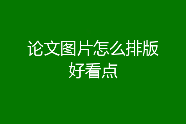 论文图片怎么排版好看点