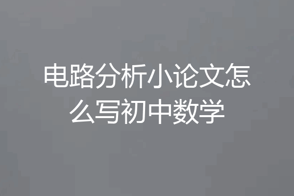 电路分析小论文怎么写初中数学