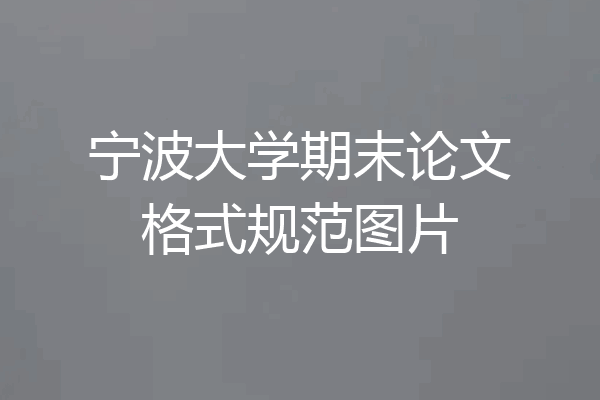宁波大学期末论文格式规范图片