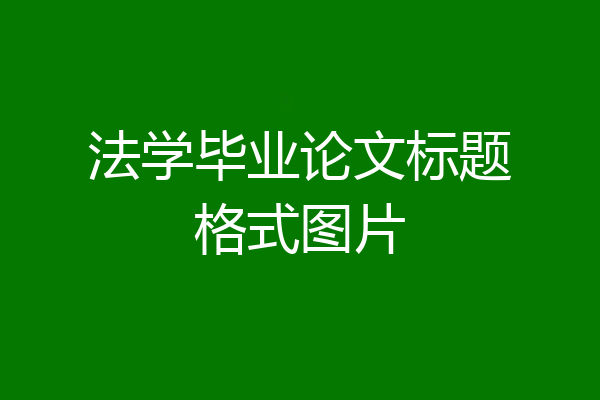 法学毕业论文标题格式图片