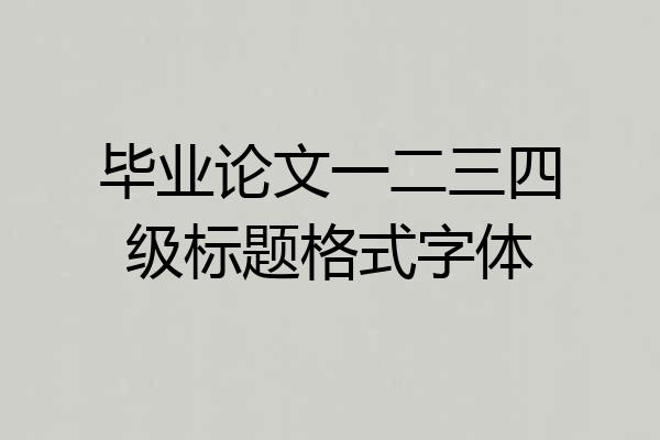 毕业论文一二三四级标题格式字体