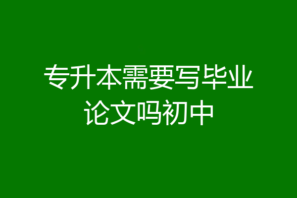 专升本需要写毕业论文吗初中