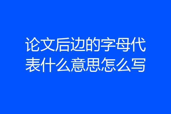 论文后边的字母代表什么意思怎么写